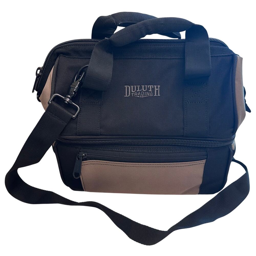 Duluth Trading Co. Louie's Lunch Box Black Tan Zipper Bottom